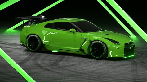 Nissan GTR #green Rocket Bunny #1080P #wallpaper #hdwallpaper #desktop ...