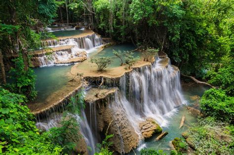 Beautiful Waterfall in Kanchanaburi, Thailand Stock Image - Image of flowing, fluid: 42469999