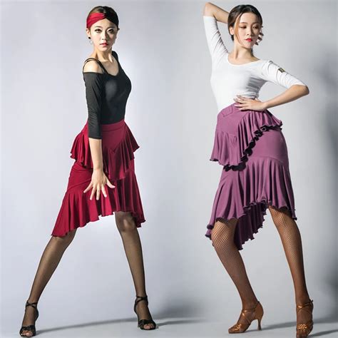 Women Adult Latin Dance Dress Skirts Samba Dance Costumes Salsa Exercise Clothes Dance Costumes ...