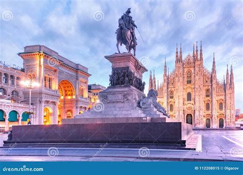 Night Piazza Del Duomo in Milan, Italy Stock Image - Image of illumination, italia: 112208015