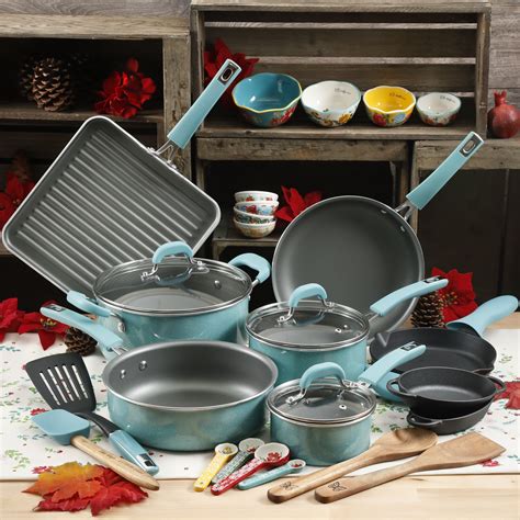 The Pioneer Woman Turquoise Cookware Set, 30 Piece – BrickSeek