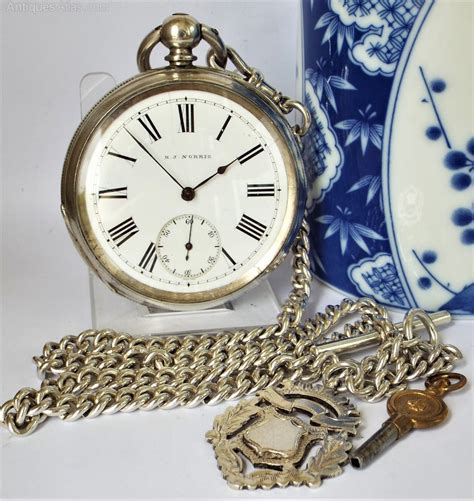 Antiques Atlas - Antique Coventry Silver Pocket Watch & Chain.