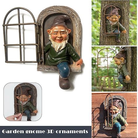 Mini Garden Crafts Decoration Gnome Leave The Window Whimsical Tree ...