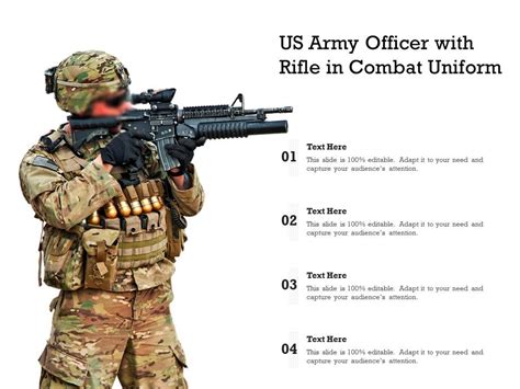 US Army Officer With Rifle In Combat Uniform | Presentation Graphics ...