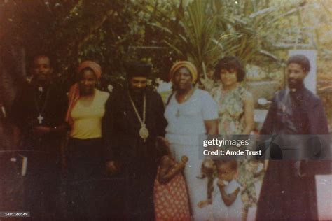 Reggae singer Bob Marley,s mother and sister center with Ethiopian... News Photo - Getty Images