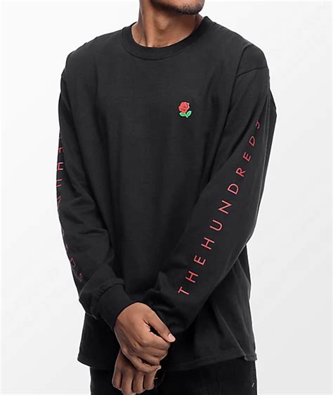 The Hundreds Rose Fill Slant Long Sleeve Black T-Shirt | Zumiez