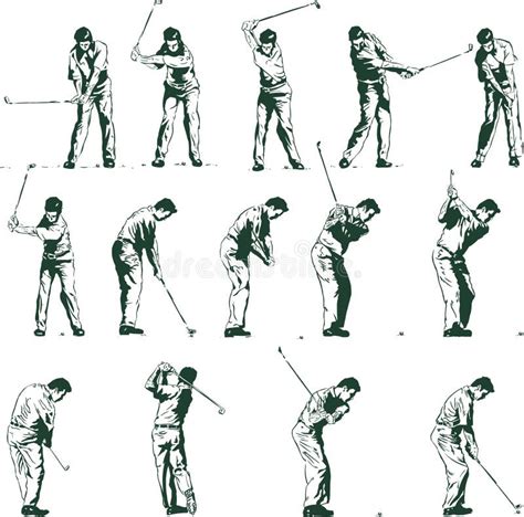 Golf Swing Stages Vector Illustration Stock Photography - Image: 6741472