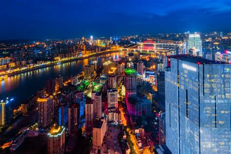 The Night Scenes of Chongqing Editorial Stock Image - Image of downtown ...