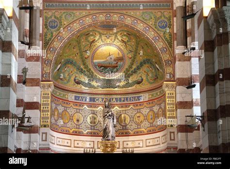 Interior Of Notre Dame De La Garde Basilica Stock Photo - Alamy