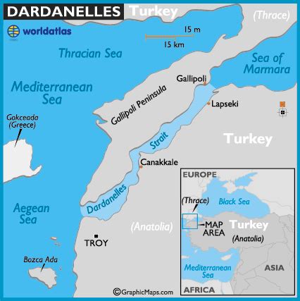 Dardanelles Strait On World Map - Map Of Rose Bowl