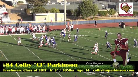 Colby Parkinson - Tight End Highlights from 10/11/13 Game - YouTube