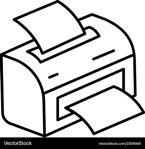 Printer icon outline style Royalty Free Vector Image