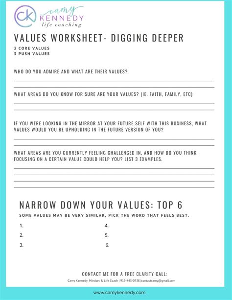 13 Worksheets for Identifying Your Core Values