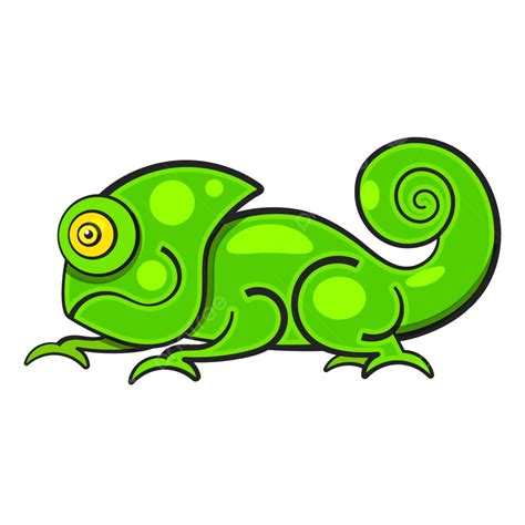 Chameleon Lizard Rainbow Color Cartoon Character Illustration Silhouette Sign Concept Vector ...