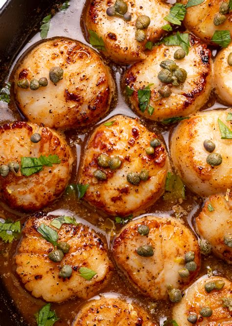 Pan Seared Scallops with Lemon Caper Sauce | Baker By Nature | Bloglovin’