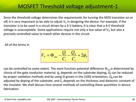 MOSFET Threshold voltage adjustment-1