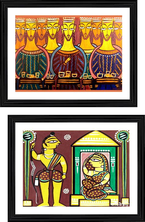 Buy *The Last Supper* & *Seeta and Ram*- Two Paintings by Jamini Roy, Set of 2 Wall Décor Frame ...