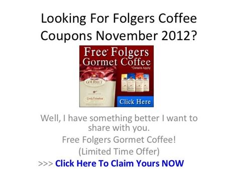 Folgers Coffee Coupons November 2012