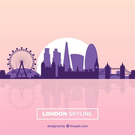 Pink london skyline | Free Vector