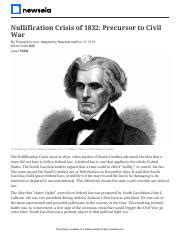 The Nullification Crisis.pdf - Nullification Crisis of 1832: Precursor ...