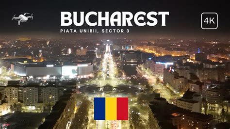 4K City Center of Bucharest Romania | PIATA UNIRII | Night Drone Footage - YouTube