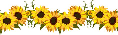 Sunflower Border Flowers 23265626 PNG