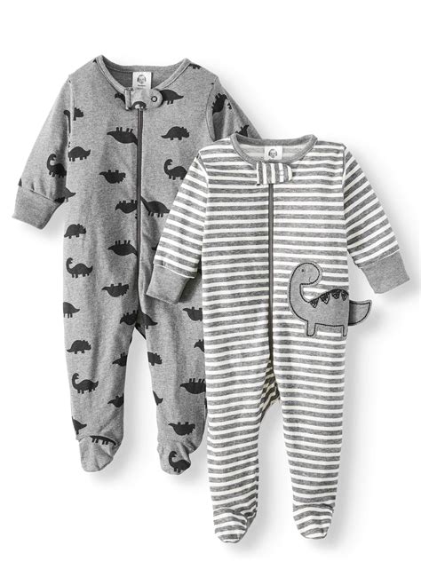 Gerber - Gerber Baby Boy Organic Cotton Zip Front Sleep N Play Pajamas, 2-Pack - Walmart.com ...