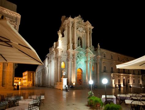 Cathedral Piazza Ortigia, Sicily Stock Photo - Image of siracusa ...