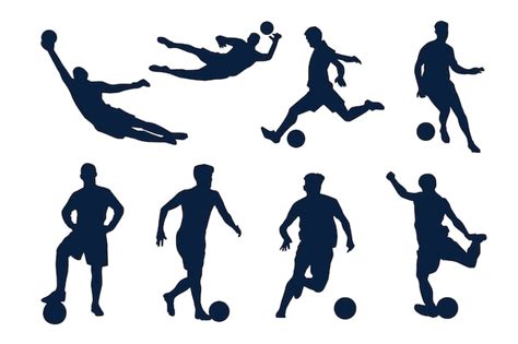 Free Vector | Flat design soccer player silhouette illustration