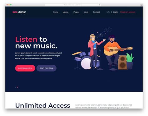 Music Streaming Website Template Free Download - Nisma.Info