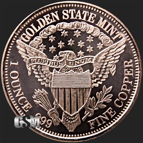 Eagle Head 1 Oz Copper Round - 1 Oz Copper Coin