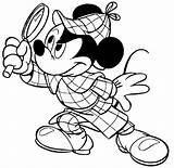 Mickey Mouse Detective Coloring Page  pages Cartoon coloring sketch template