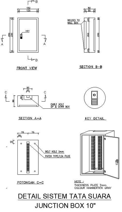 JUNCTION BOX 10" SOUND SYSTEM DETAILS in AutoCAD, dwg file. - Cadbull