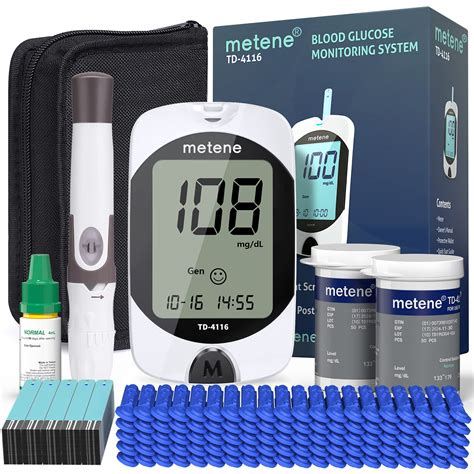 Metene TD-4116 Blood Glucose Monitor Kit, 100 Glucometer Strips, 100 ...