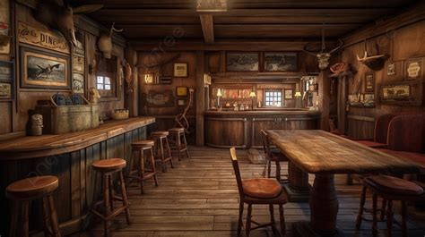 The Bar In This Game Is Rustic Background, With Some Pictures And Stools, Old Western Saloon ...