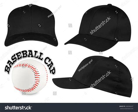 Set Of Black Baseball Caps With Baseball Stock Photo 246996247 ...