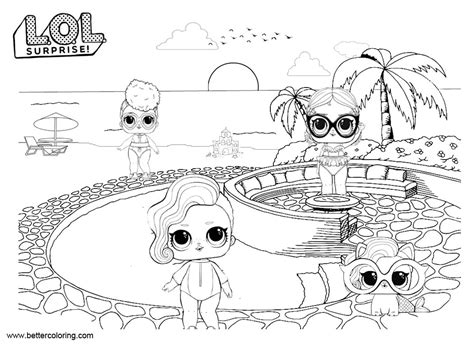 LOL Pets Coloring Pages Dolls with Pet - Free Printable Coloring Pages