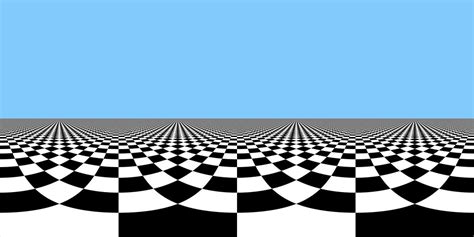 Equirectangular projection from above a checkered plane. | Flickr