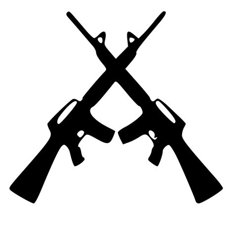 Soldier Rifles Guns Crossed Die-Cut Decal Car Window Wall