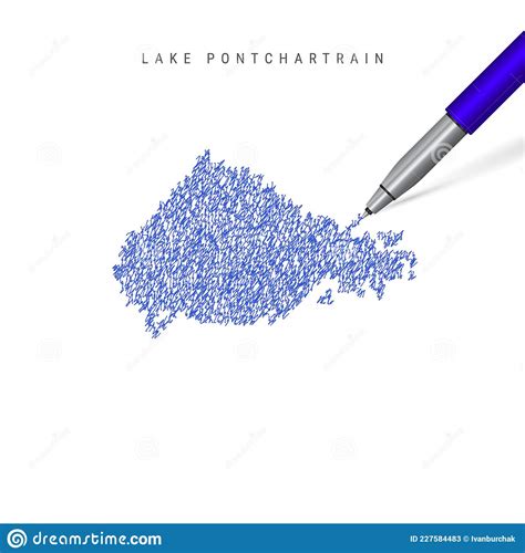 Lake Pontchartrain Vector Map Isolated On White Background. High ...