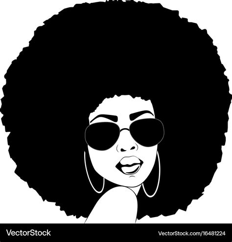 African american woman silhouette afro portrait Vector Image