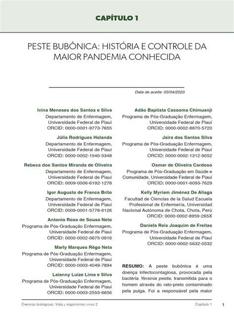 Peste Bubonica Historia e Controle Da Maior Pandemia Conhecida | Download grátis PDF | Peste ...