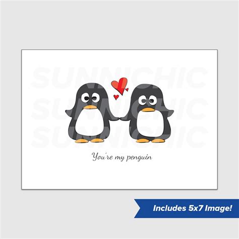 Penguin Love Card You're My Penguin Digital Greeting - Etsy