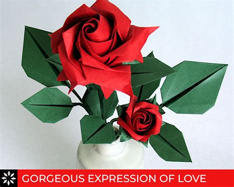 Find All Origami Rose With Stem Easy - MAKE AN ORIGAMI