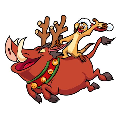 The Lion King Timon and Pumbaa Christmas Sticker - Sticker Mania