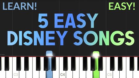 5 CLASSIC And EASY Disney Songs | EASY Piano Tutorial - YouTube