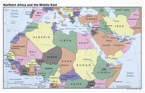 Large political map of North Africa and the Middle East – 1990 | Vidiani.com | Maps of all ...