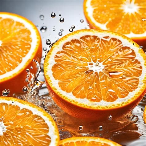 Premium AI Image | Fresh Orange splash on to water