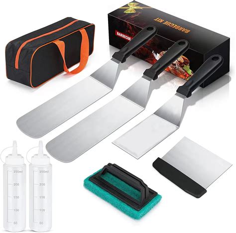 Griddle Accessory Kit, 8 PCS Flat Top Grill Kit Grilling Accessories Cleaning Kit for Outdoor ...