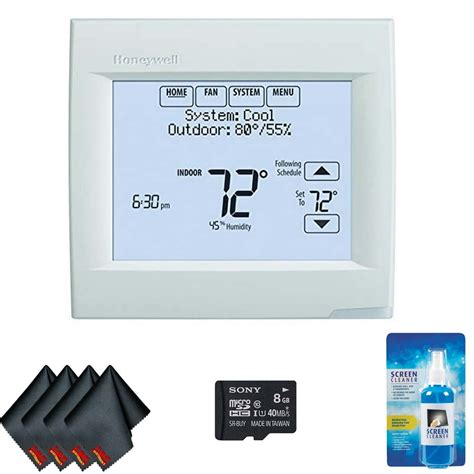 Honeywell TH8321R1001 Vision pro 8000 Thermostat (White) with 8GB microSD Card and Screen ...